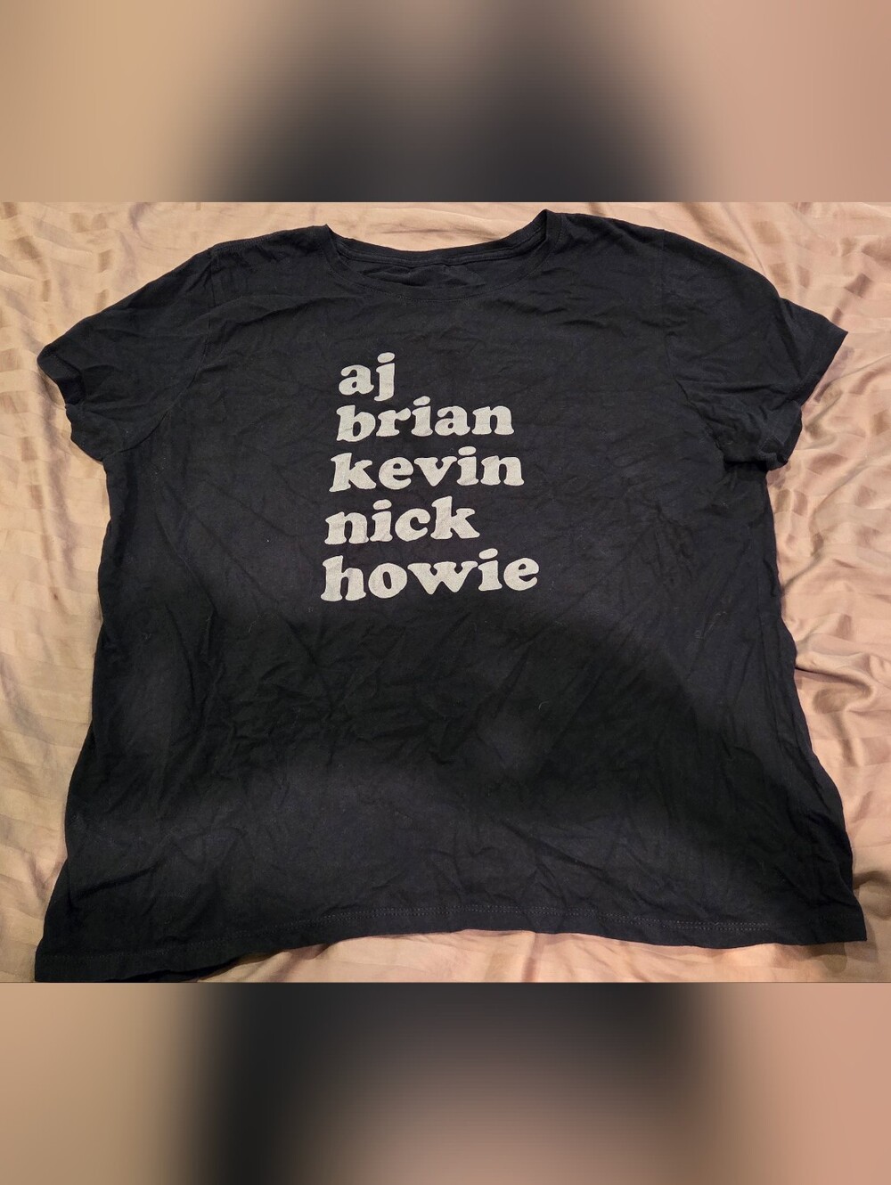 Gildan Black Short-Sleeve Tee with White Stacked Name Print